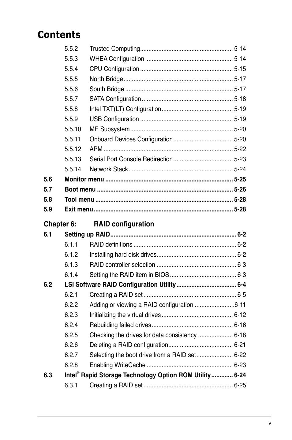 Asus RS300-E7/RS4 User Manual | Page 5 / 150