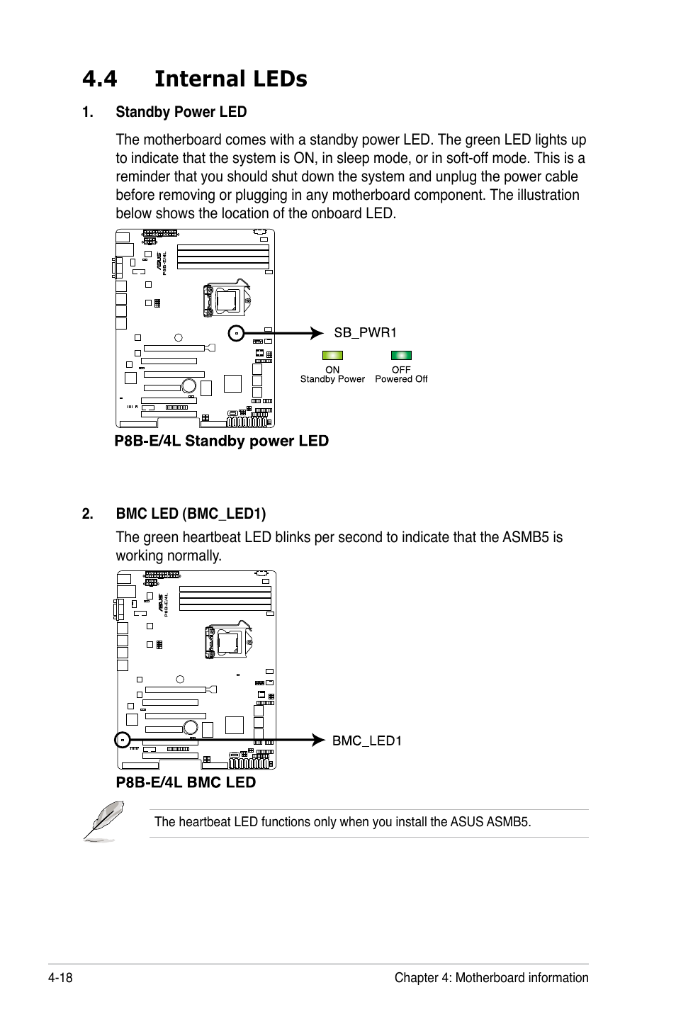 4 internal leds | Asus RS300-E7/RS4 User Manual | Page 64 / 150