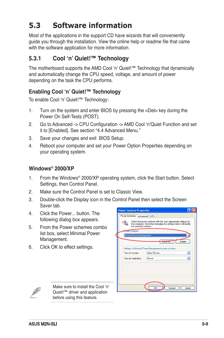 3 software information, 1 cool ‘n’ quiet!™ technology | Asus M2N-SLI User Manual | Page 117 / 146