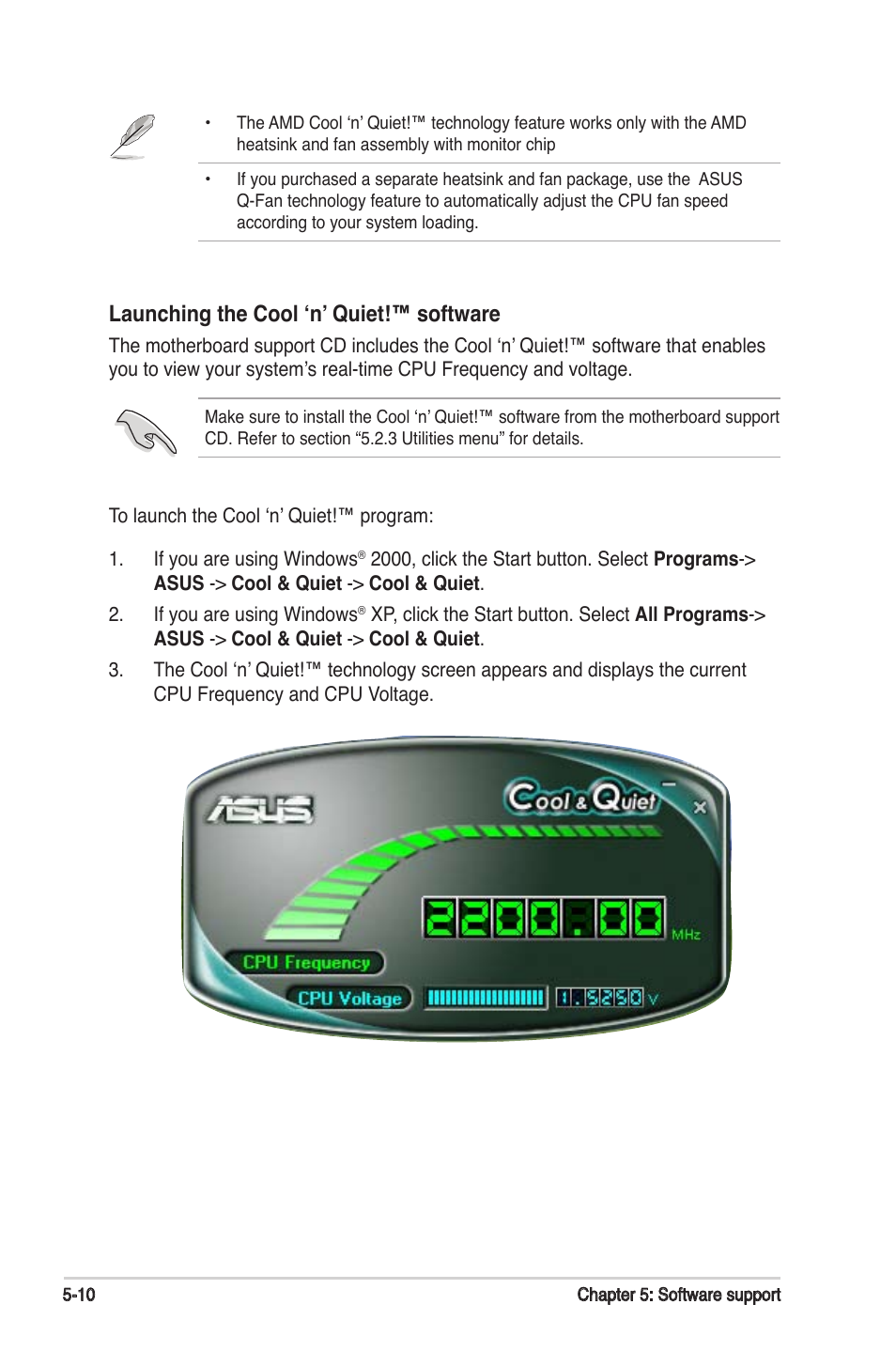 Launching the cool ‘n’ quiet!™ software | Asus M2N-SLI User Manual | Page 118 / 146