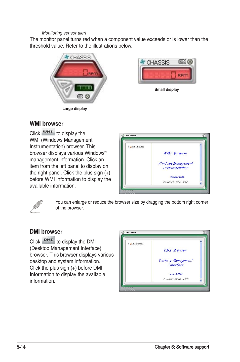 Wmi browser, Dmi browser | Asus M2N-SLI User Manual | Page 122 / 146