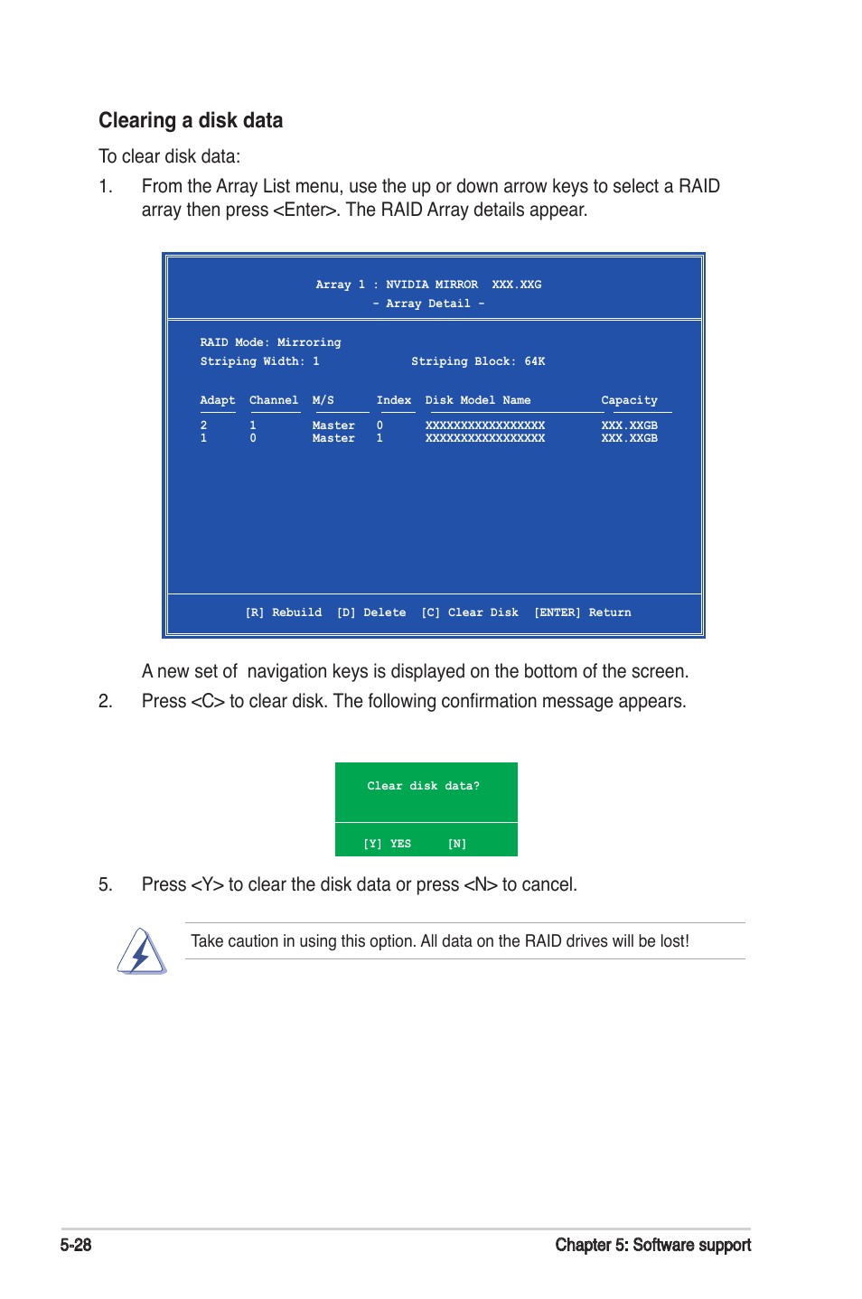 Clearing a disk data | Asus M2N-SLI User Manual | Page 136 / 146