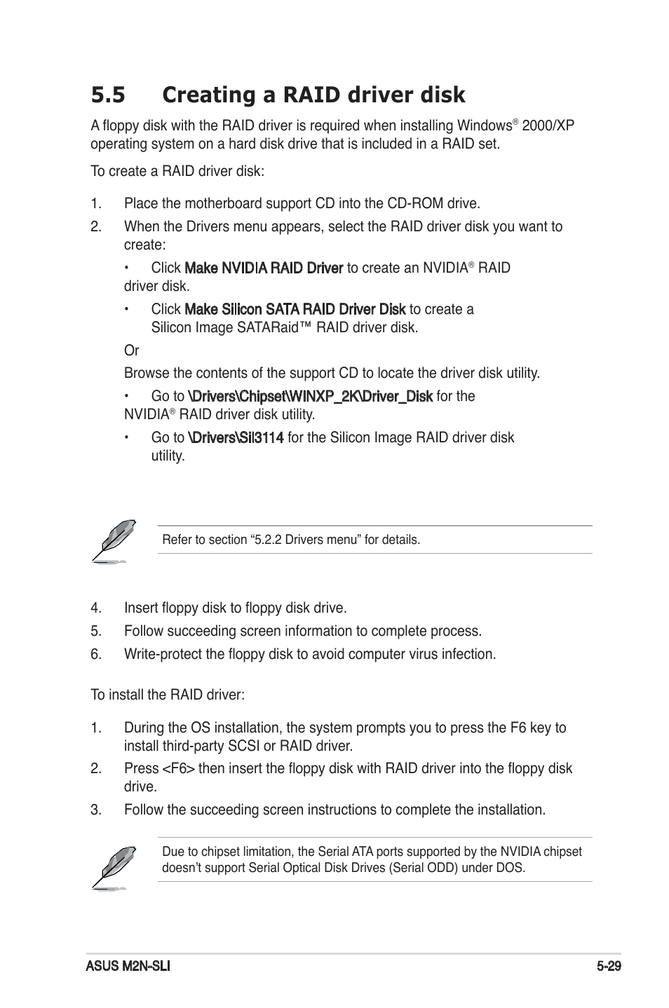 5 creating a raid driver disk | Asus M2N-SLI User Manual | Page 137 / 146