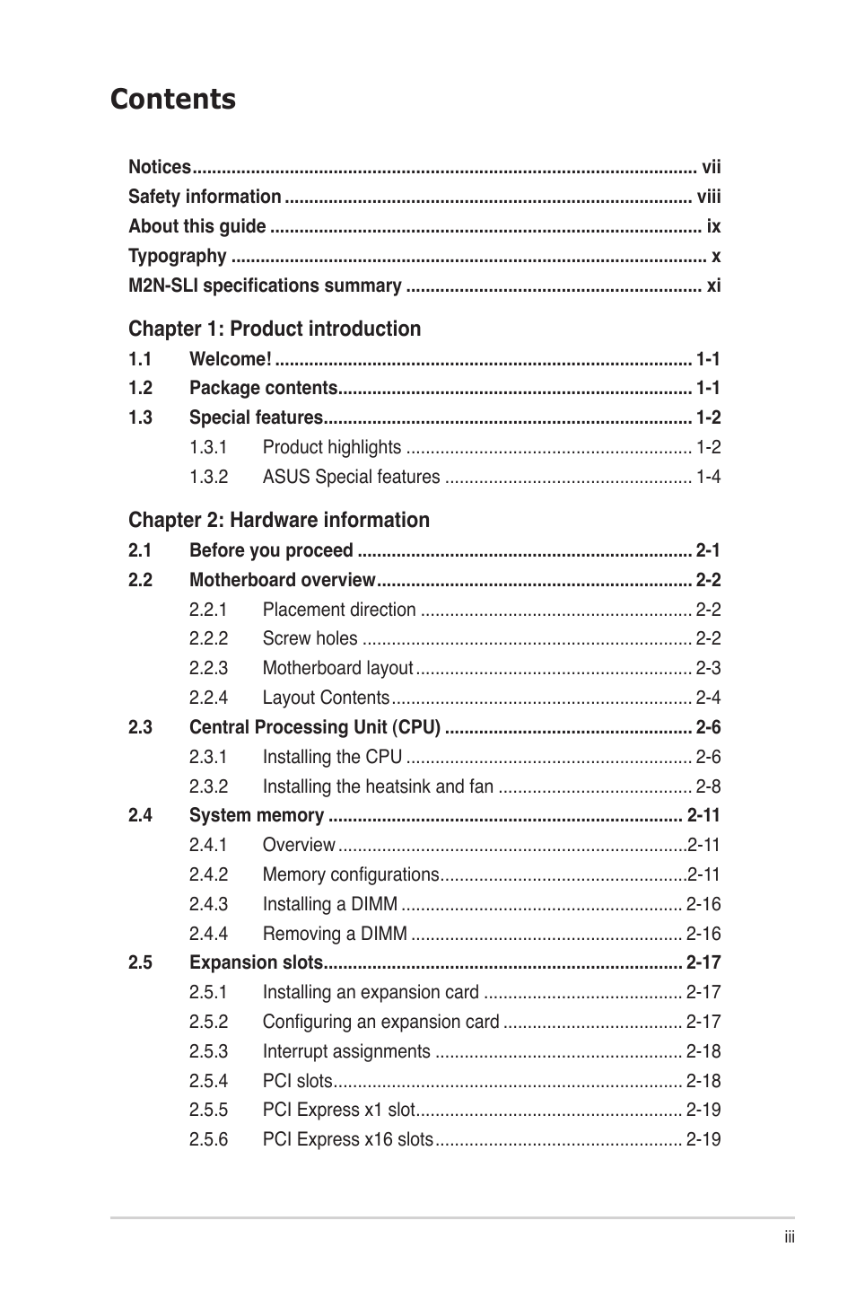 Asus M2N-SLI User Manual | Page 3 / 146