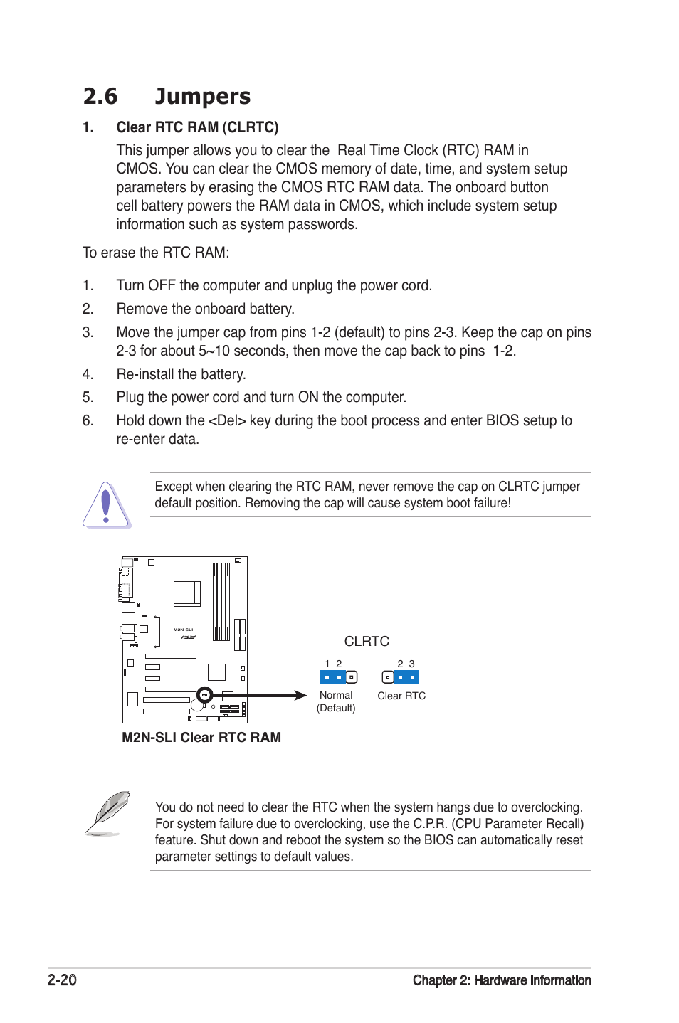 6 jumpers | Asus M2N-SLI User Manual | Page 40 / 146