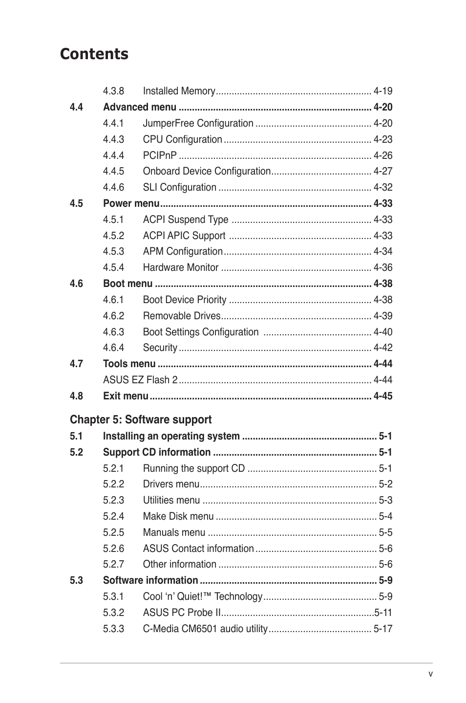 Asus M2N-SLI User Manual | Page 5 / 146