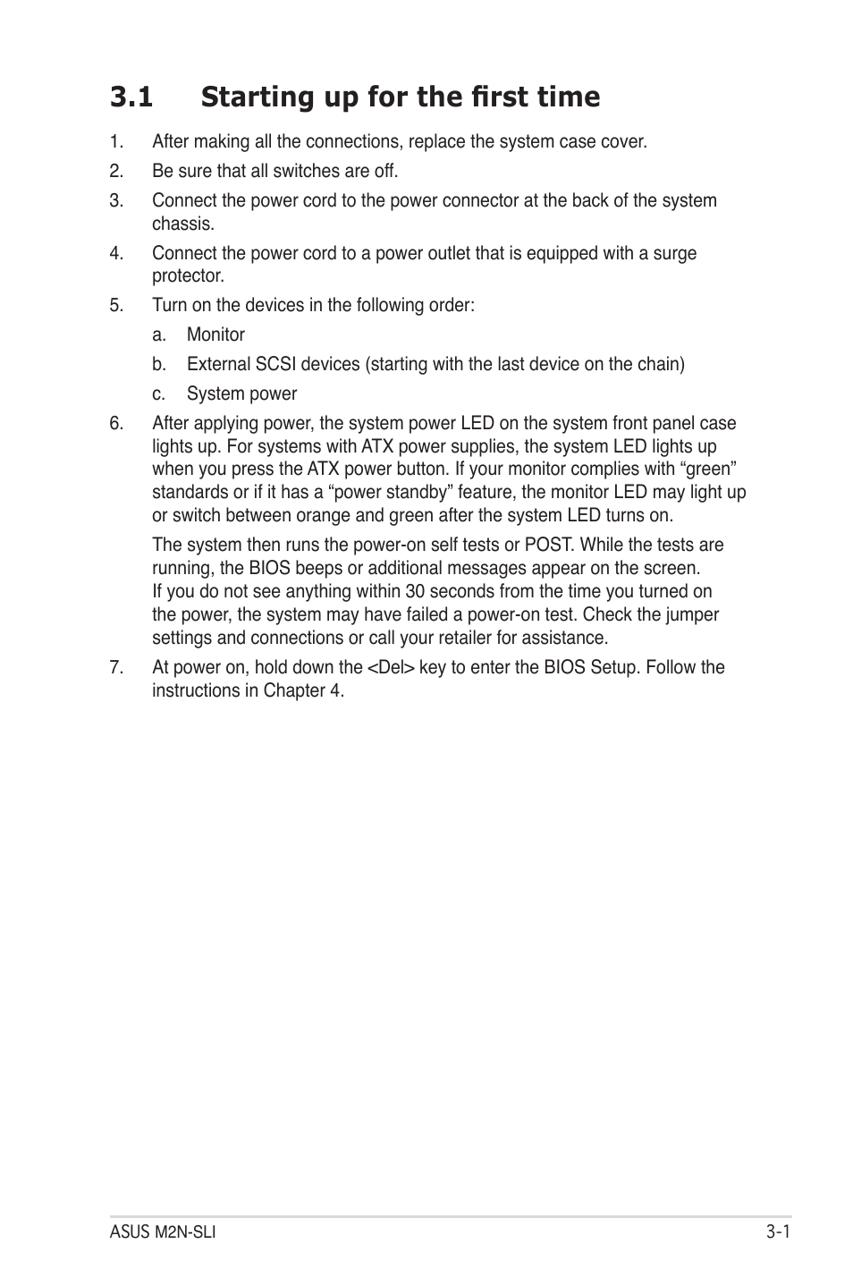 1 starting up for the first time | Asus M2N-SLI User Manual | Page 57 / 146