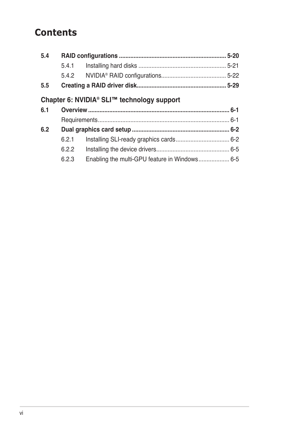 Asus M2N-SLI User Manual | Page 6 / 146