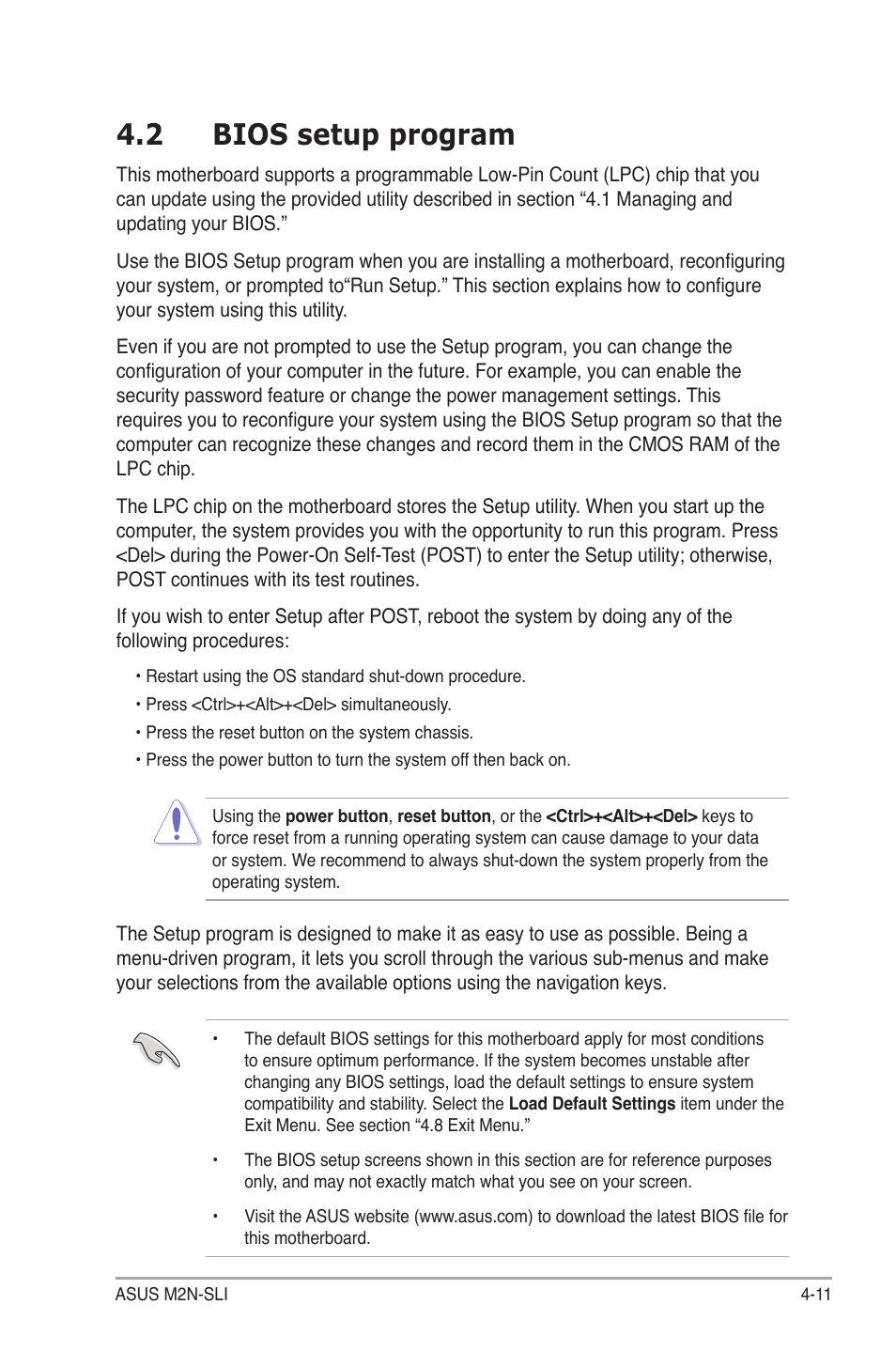 2 bios setup program | Asus M2N-SLI User Manual | Page 71 / 146