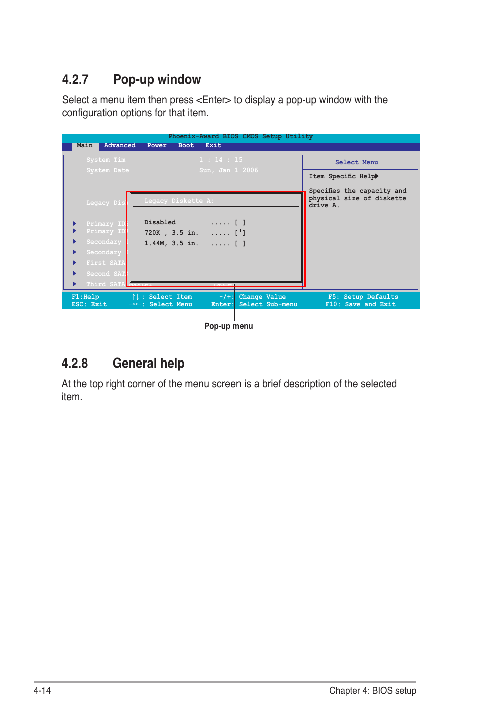 7 pop-up window, 8 general help | Asus M2N-SLI User Manual | Page 74 / 146