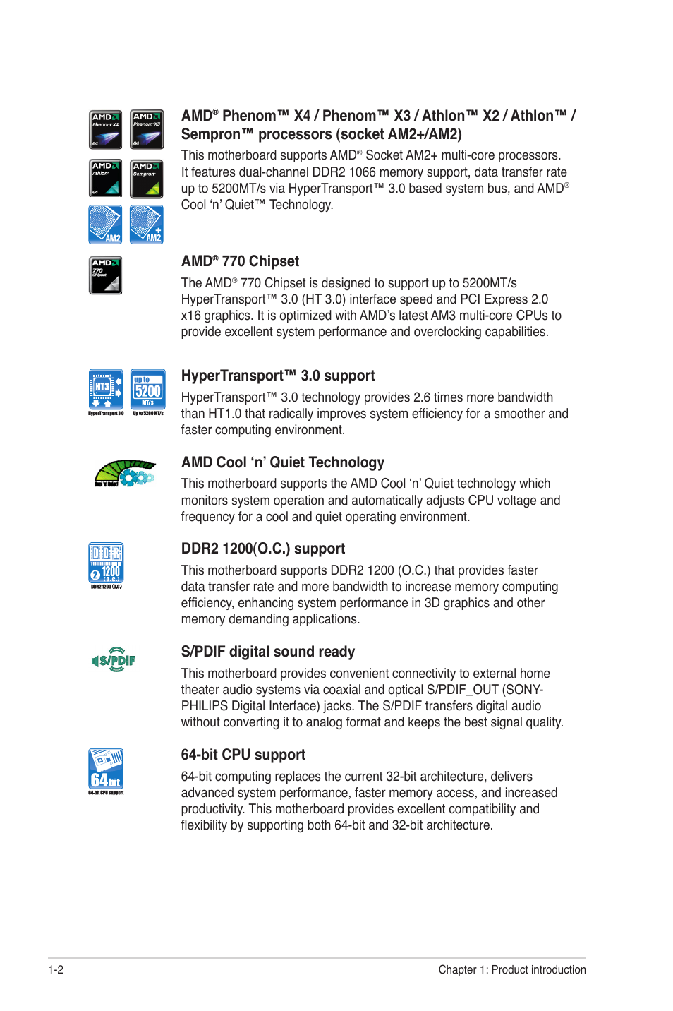 Asus M4A77 User Manual | Page 12 / 62