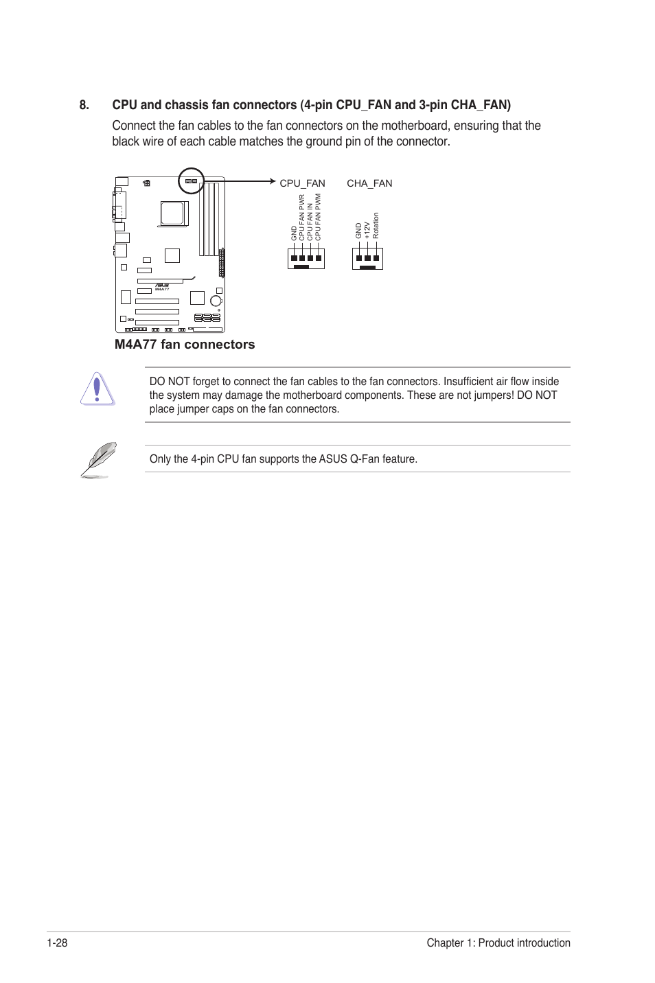 M4a77 fan connectors | Asus M4A77 User Manual | Page 38 / 62