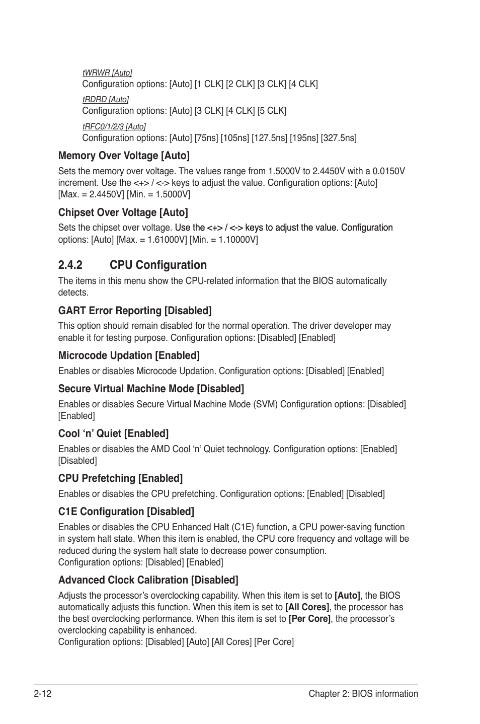 2 cpu configuration, Cpu configuration -12 | Asus M4A77 User Manual | Page 52 / 62