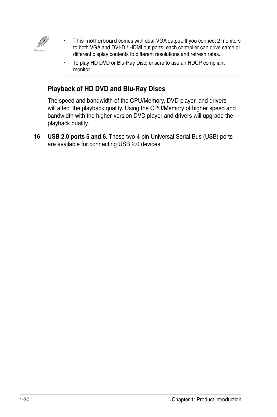 Playback of hd dvd and blu-ray discs | Asus P5QL-EM User Manual | Page 42 / 112