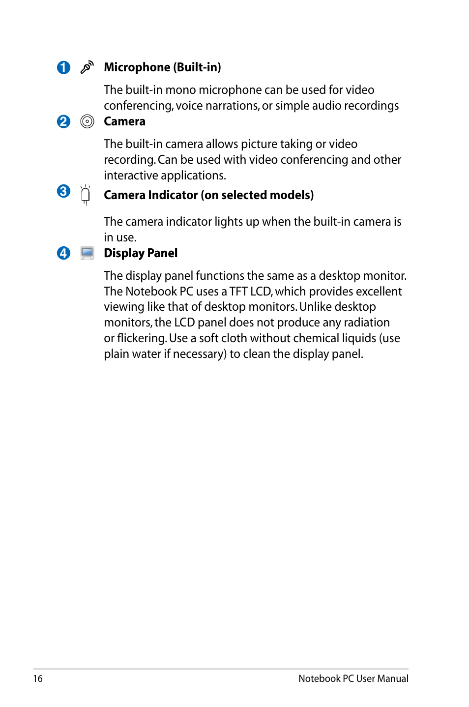 Asus U48CB User Manual | Page 16 / 120