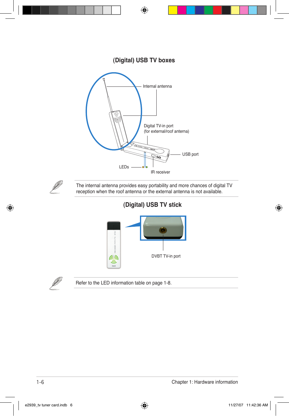 Digital) usb tv boxes, Digital) usb tv stick | Asus My Cinema-U3100Mini/DVBT User Manual | Page 14 / 49