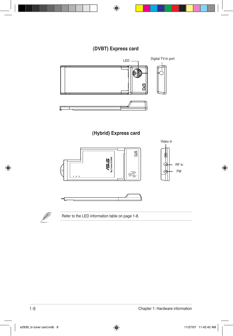 Dvbt) express card (hybrid) express card | Asus My Cinema-U3100Mini/DVBT User Manual | Page 16 / 49