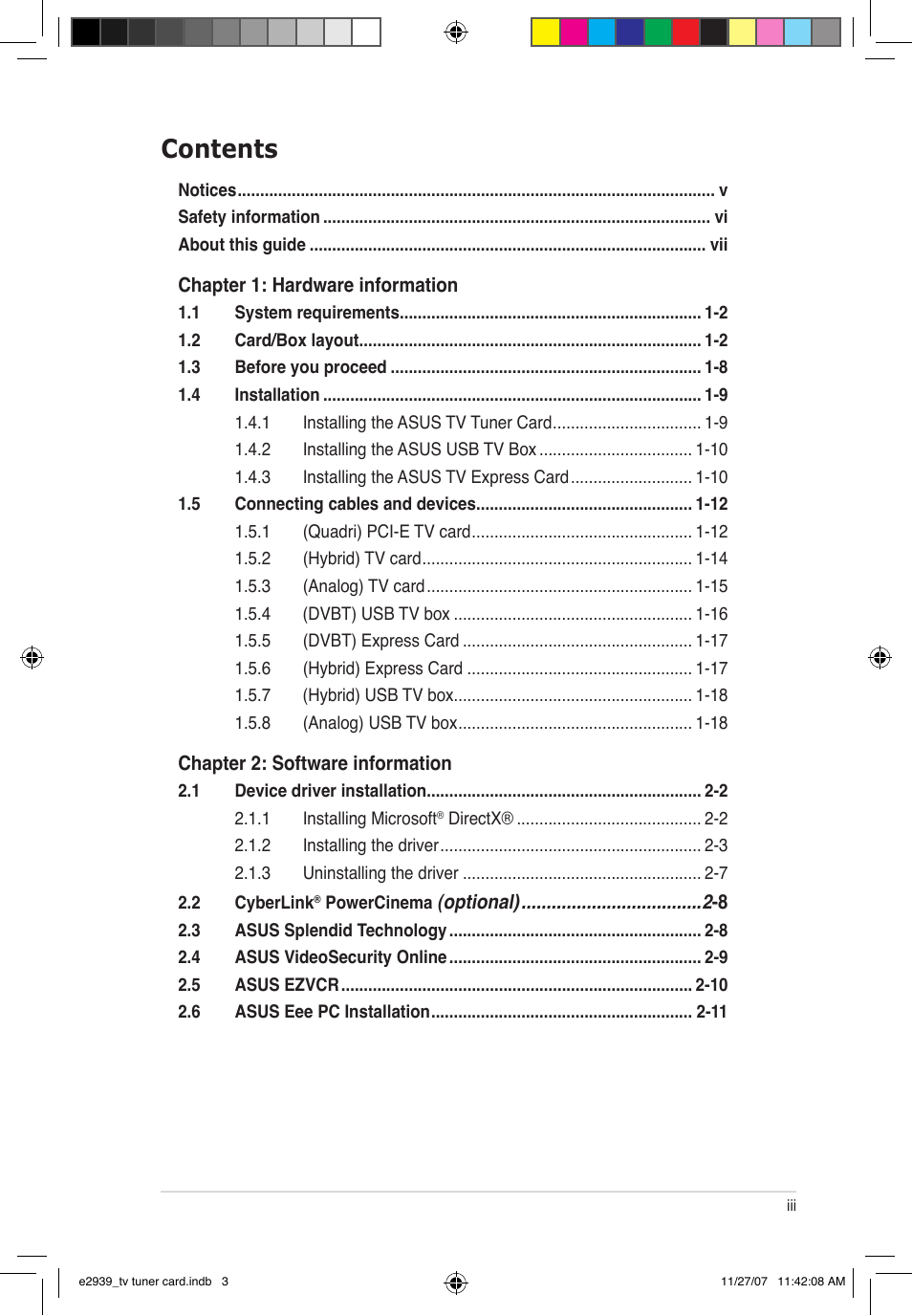 Asus My Cinema-U3100Mini/DVBT User Manual | Page 3 / 49