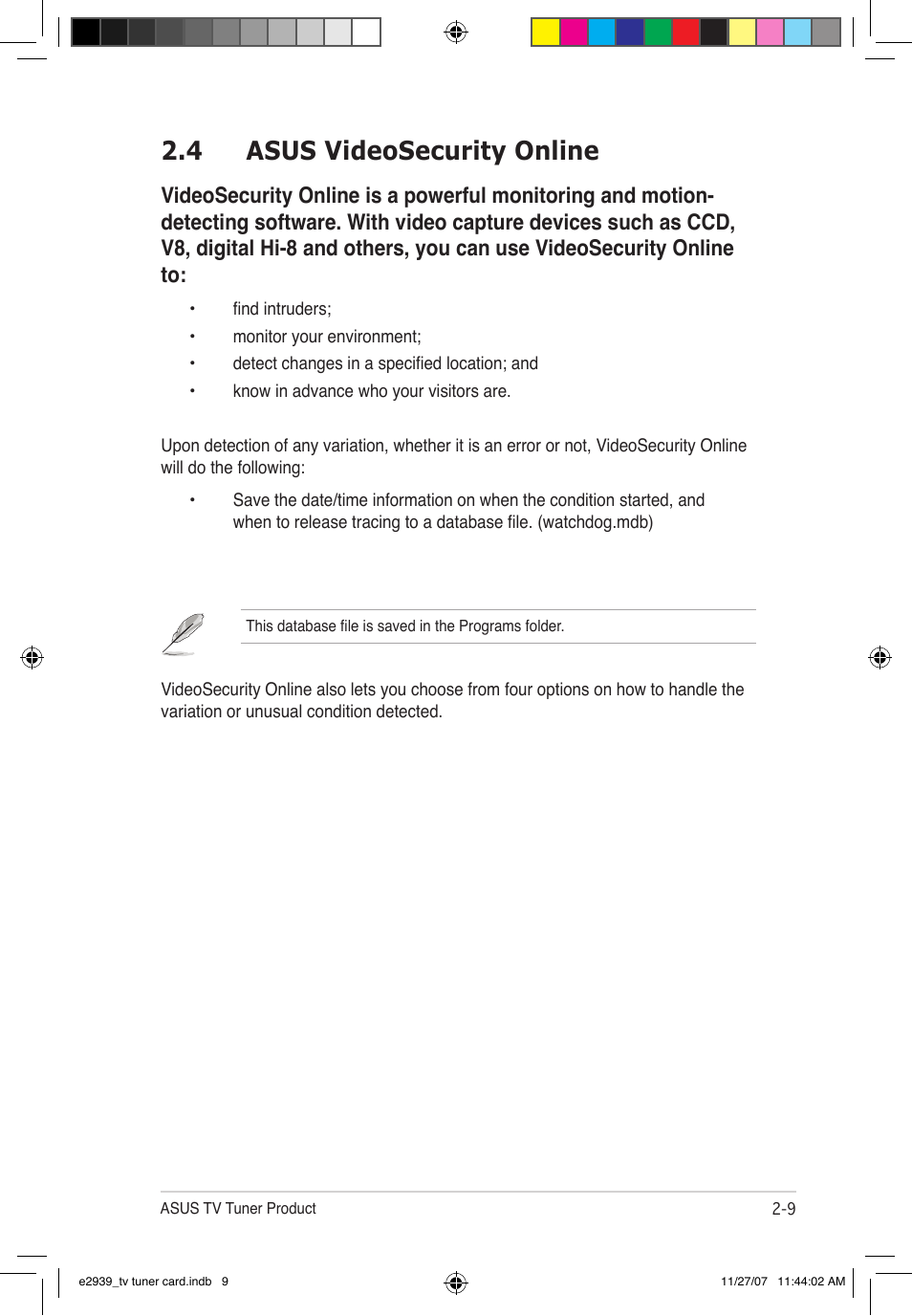 4 asus videosecurity online | Asus My Cinema-U3100Mini/DVBT User Manual | Page 35 / 49