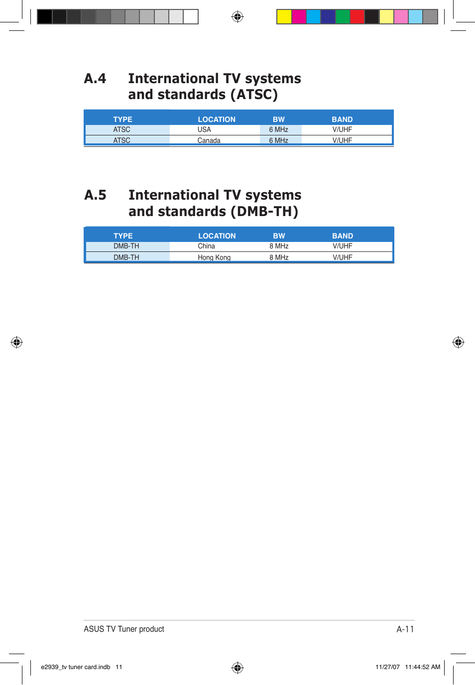 A.4 international tv systems and standards (atsc) | Asus My Cinema-U3100Mini/DVBT User Manual | Page 49 / 49