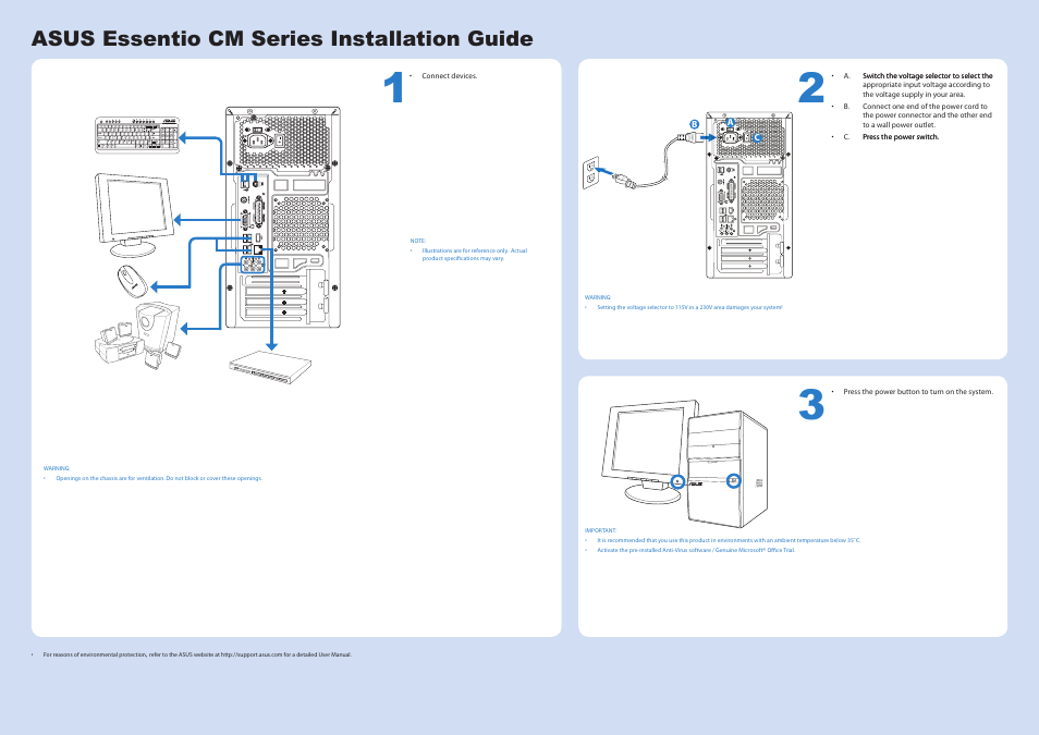 Asus CM5425 User Manual | 1 page