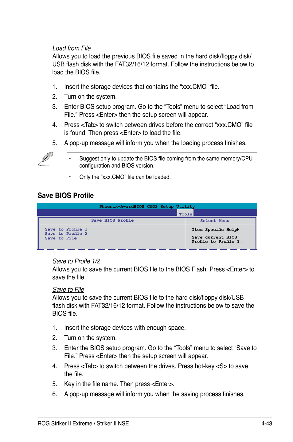 Save bios profile | Asus Striker II Extreme User Manual | Page 121 / 196