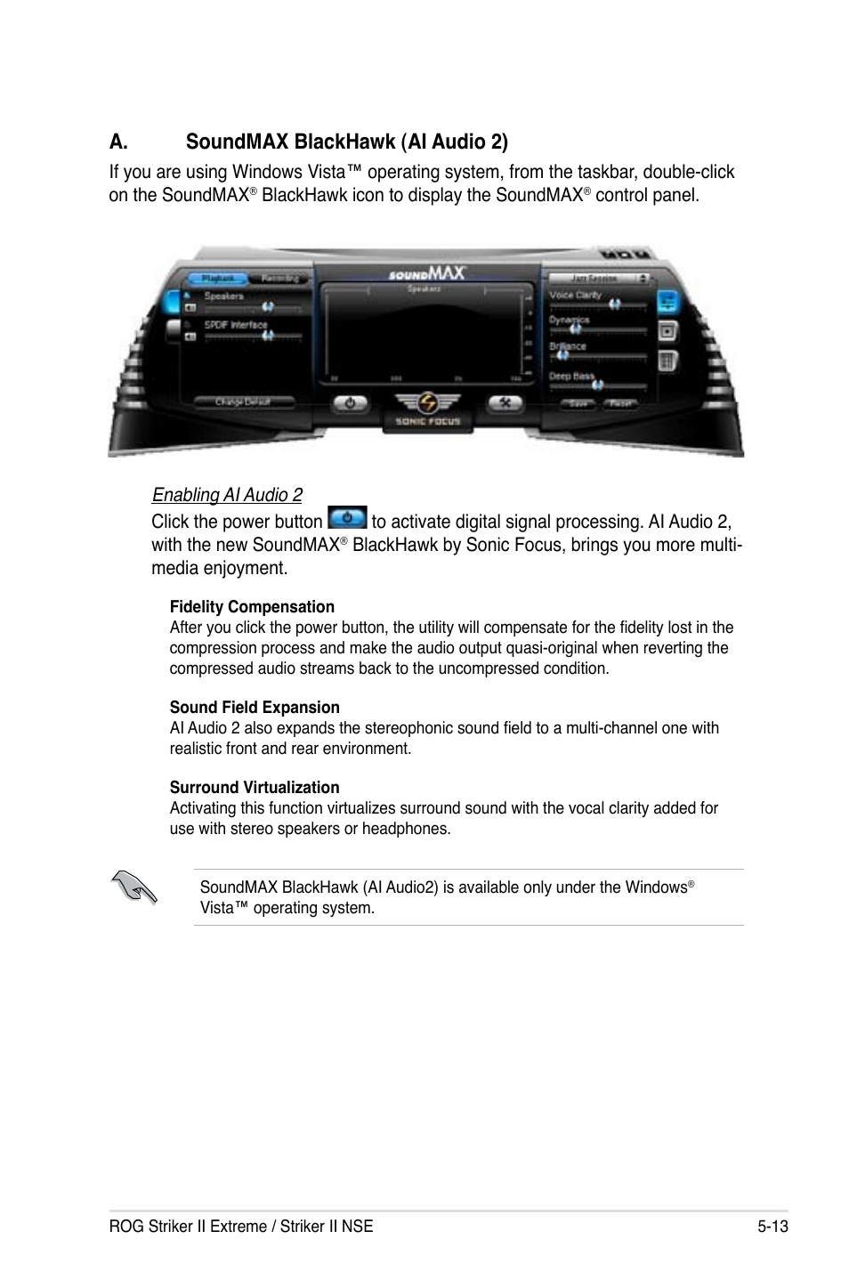 A. soundmax blackhawk (ai audio 2) | Asus Striker II Extreme User Manual | Page 139 / 196