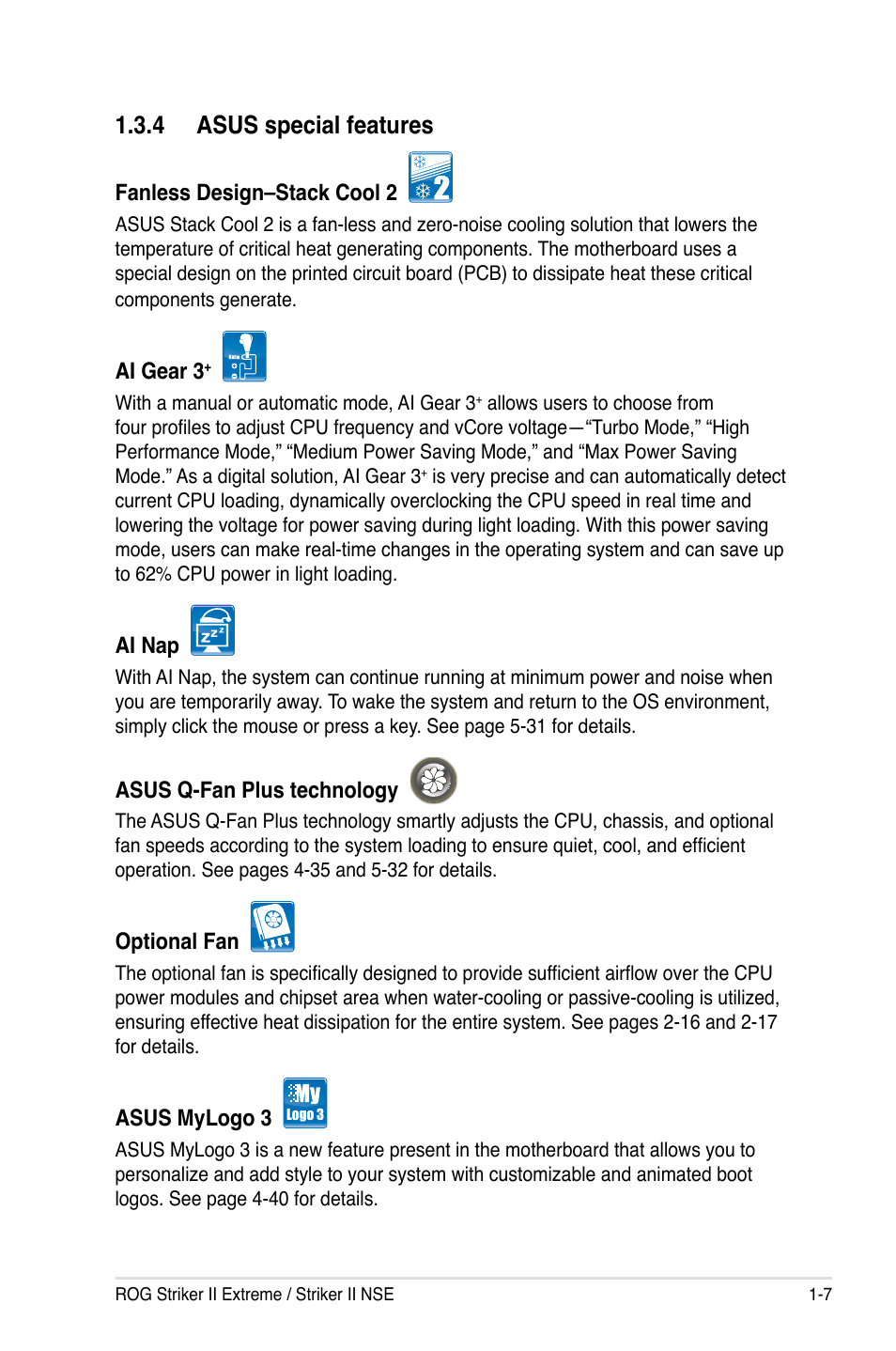 4 asus special features | Asus Striker II Extreme User Manual | Page 23 / 196