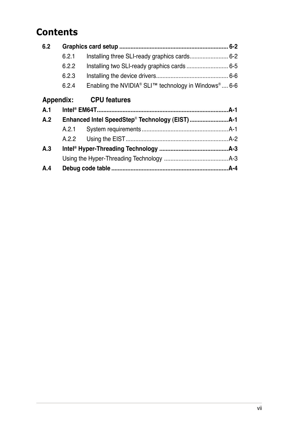 Asus Striker II Extreme User Manual | Page 7 / 196