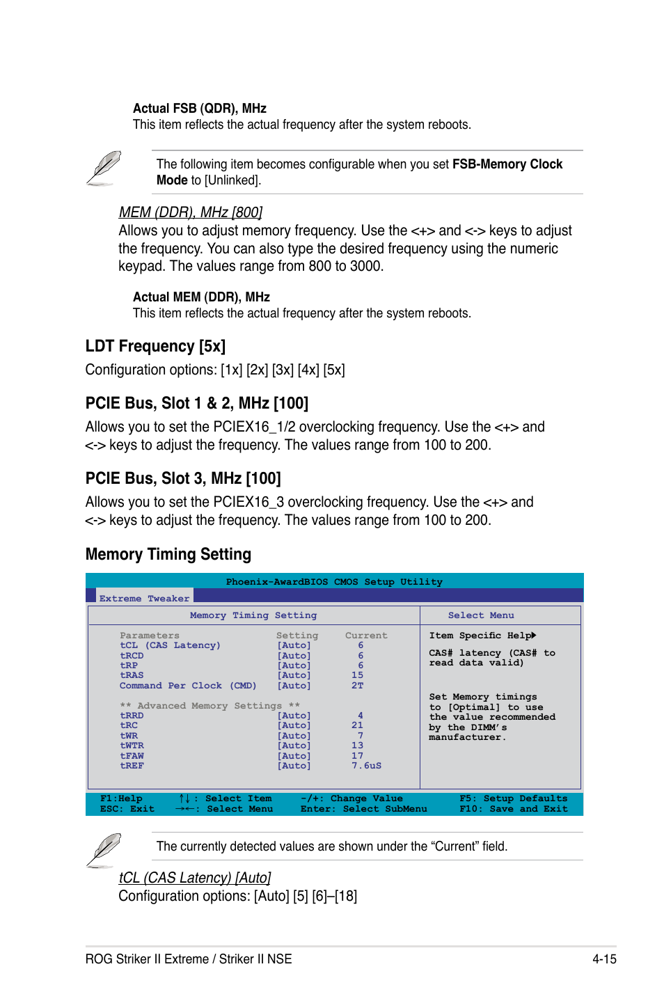 Ldt frequency [5x, Pcie bus, slot 3, mhz [100 | Asus Striker II Extreme User Manual | Page 93 / 196