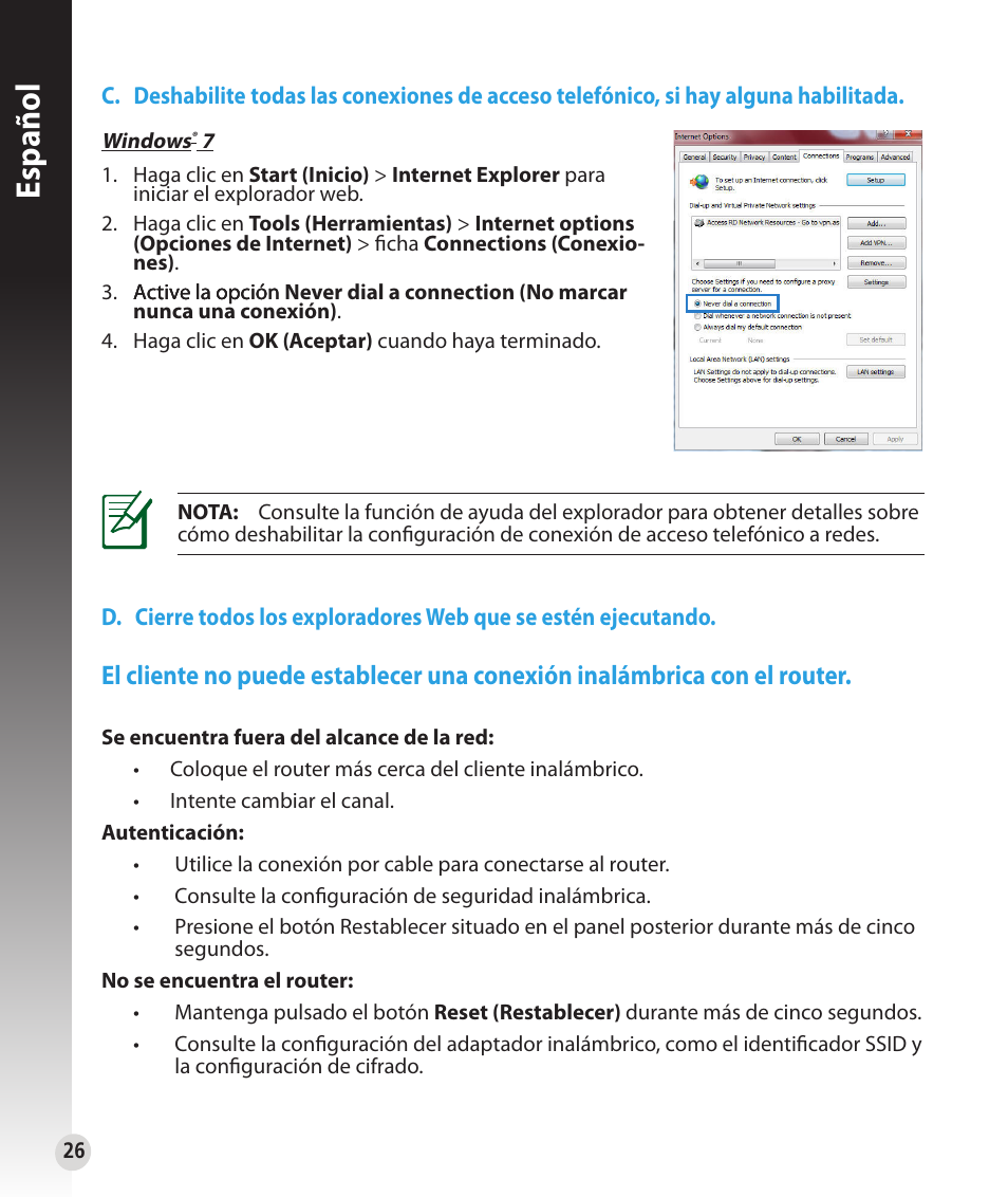 Español | Asus RT-N53 User Manual | Page 26 / 59