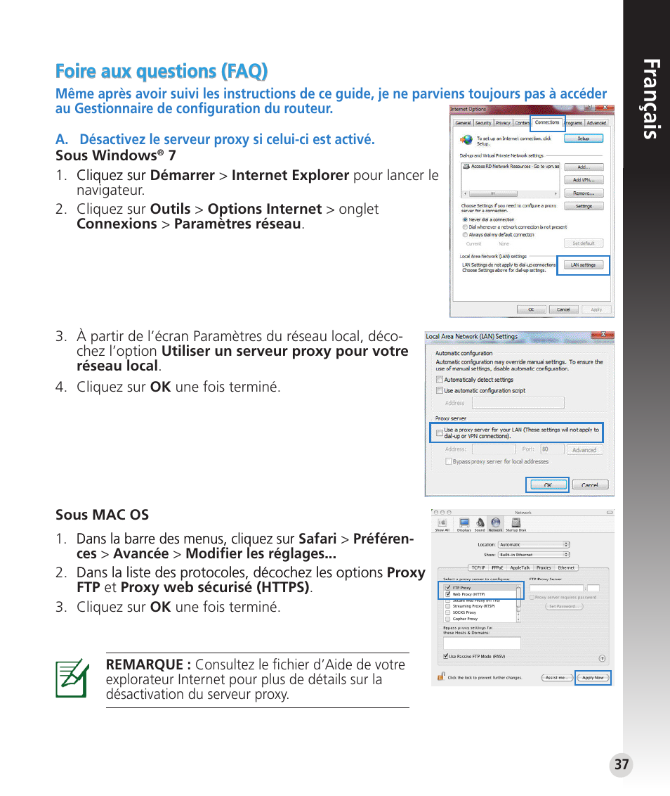 Français, Foire aux questions (faq) | Asus RT-N53 User Manual | Page 37 / 59