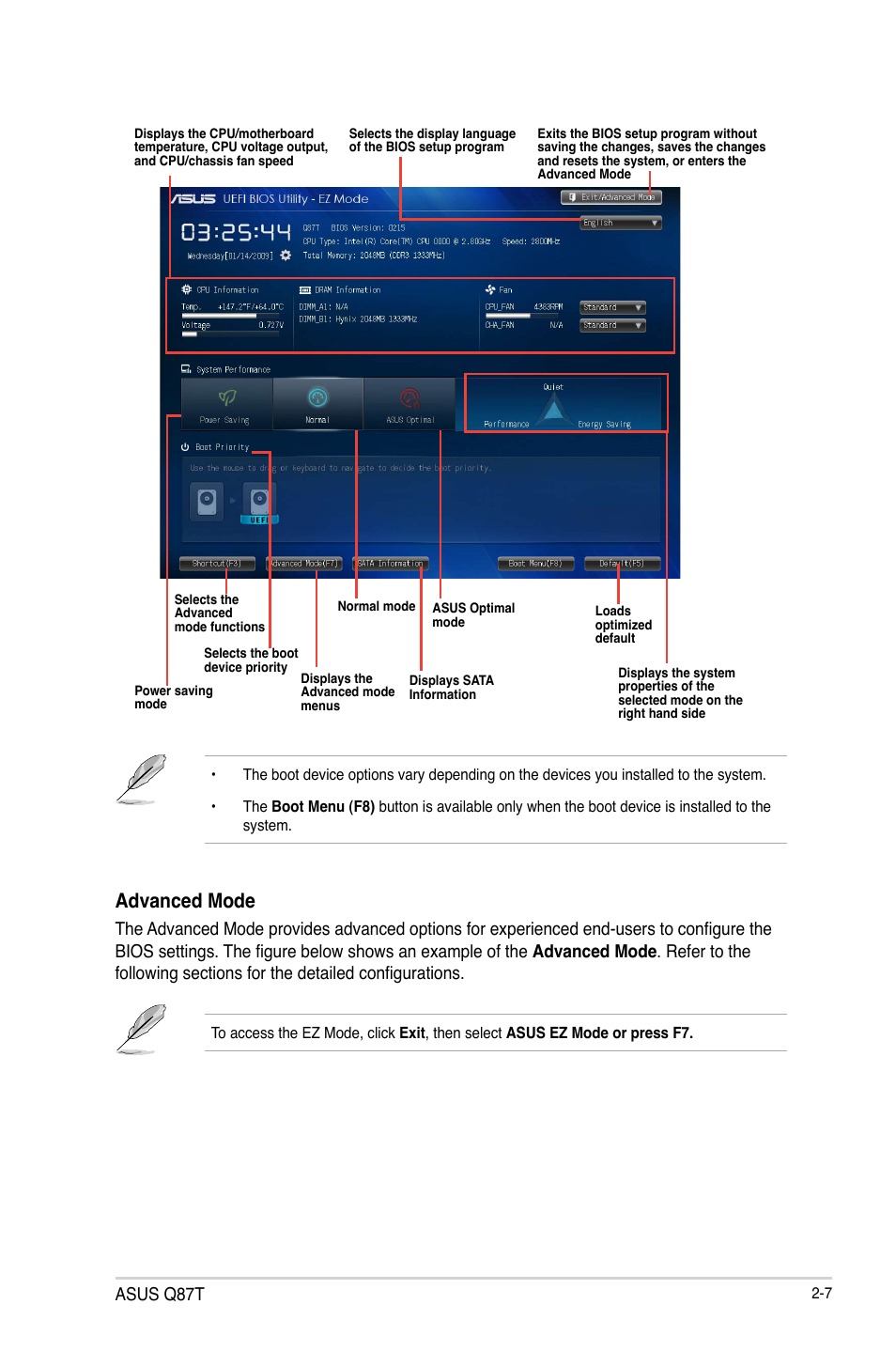 Advanced mode, Asus q87t | Asus Q87T User Manual | Page 39 / 84