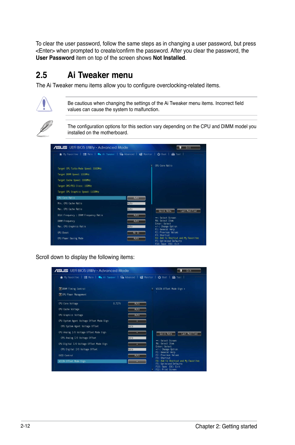 5 ai tweaker menu | Asus Q87T User Manual | Page 44 / 84