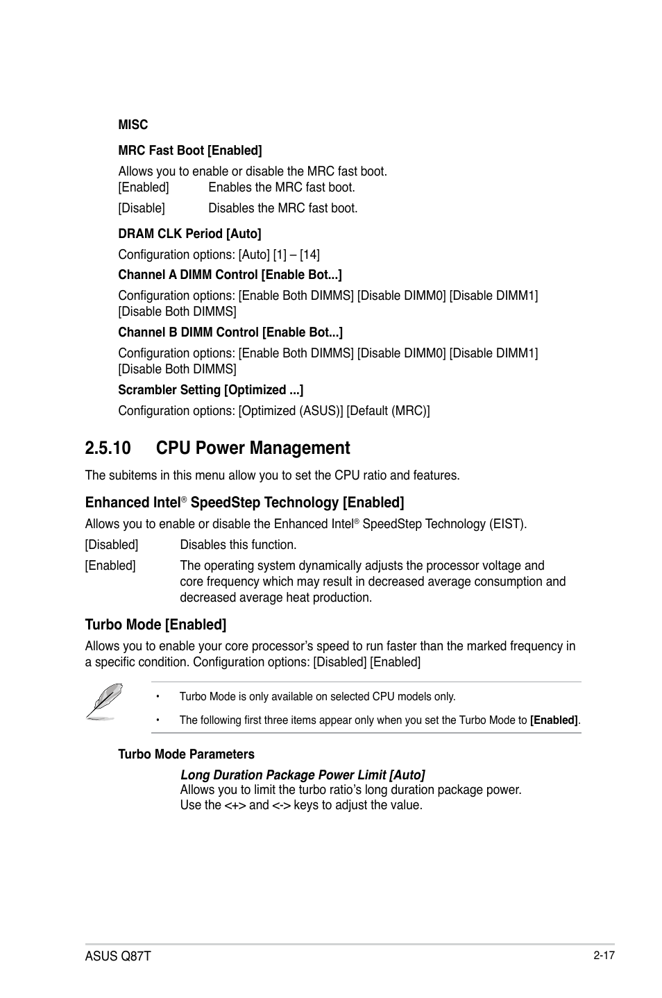 10 cpu power management | Asus Q87T User Manual | Page 49 / 84