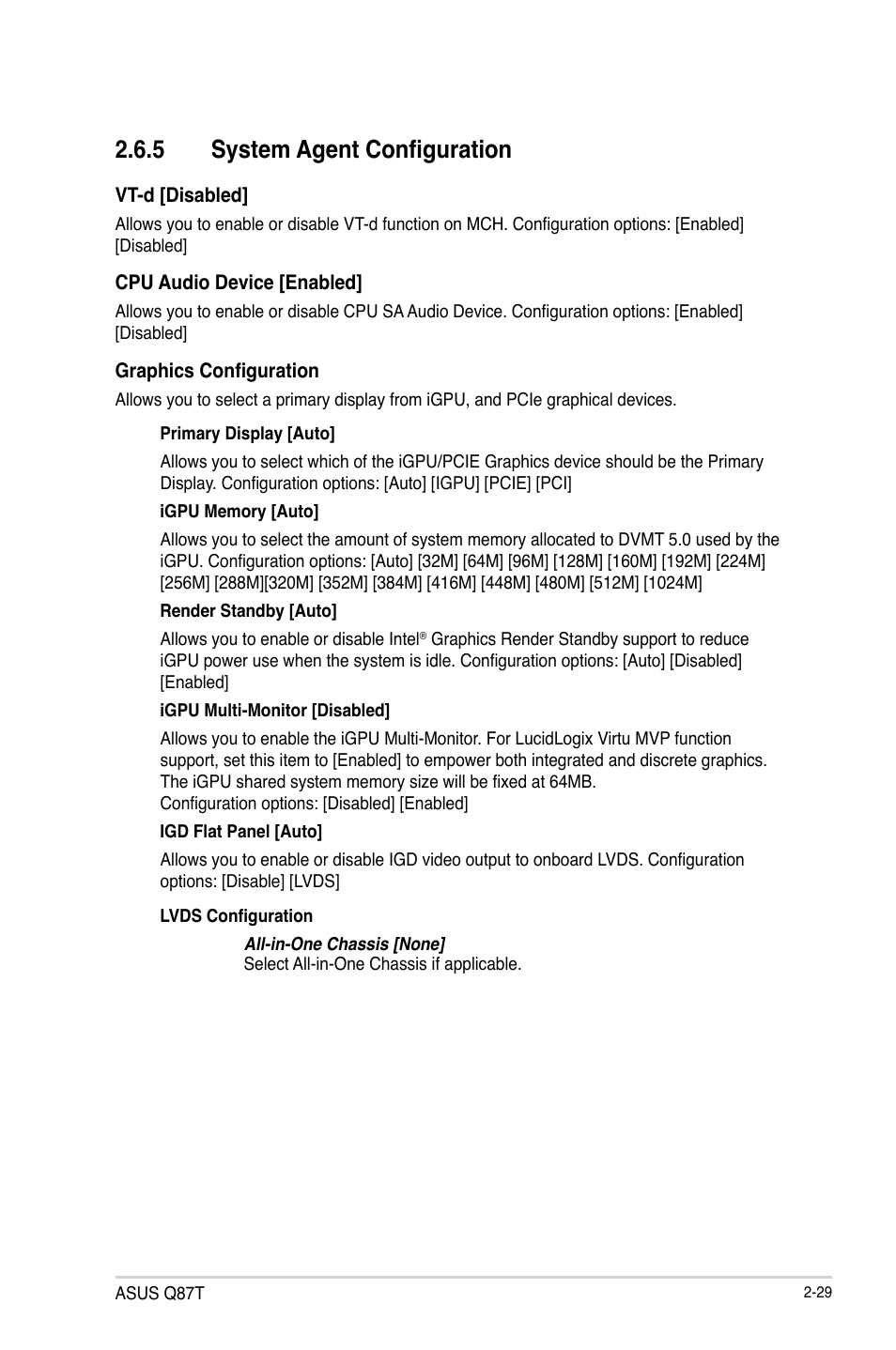 5 system agent configuration | Asus Q87T User Manual | Page 61 / 84