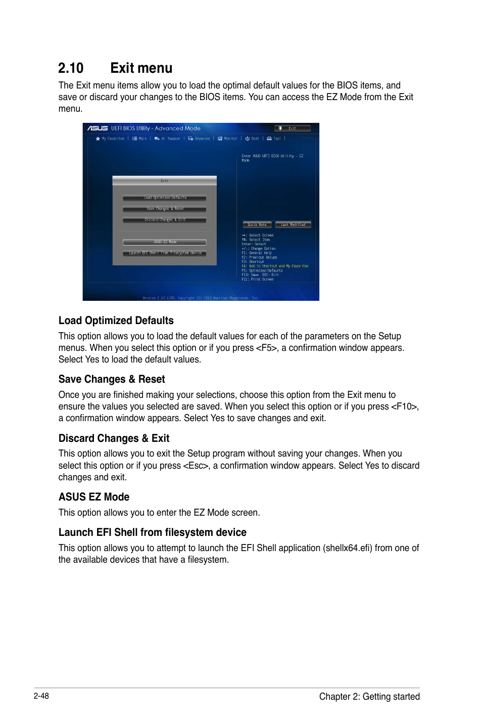 10 exit menu | Asus Q87T User Manual | Page 80 / 84