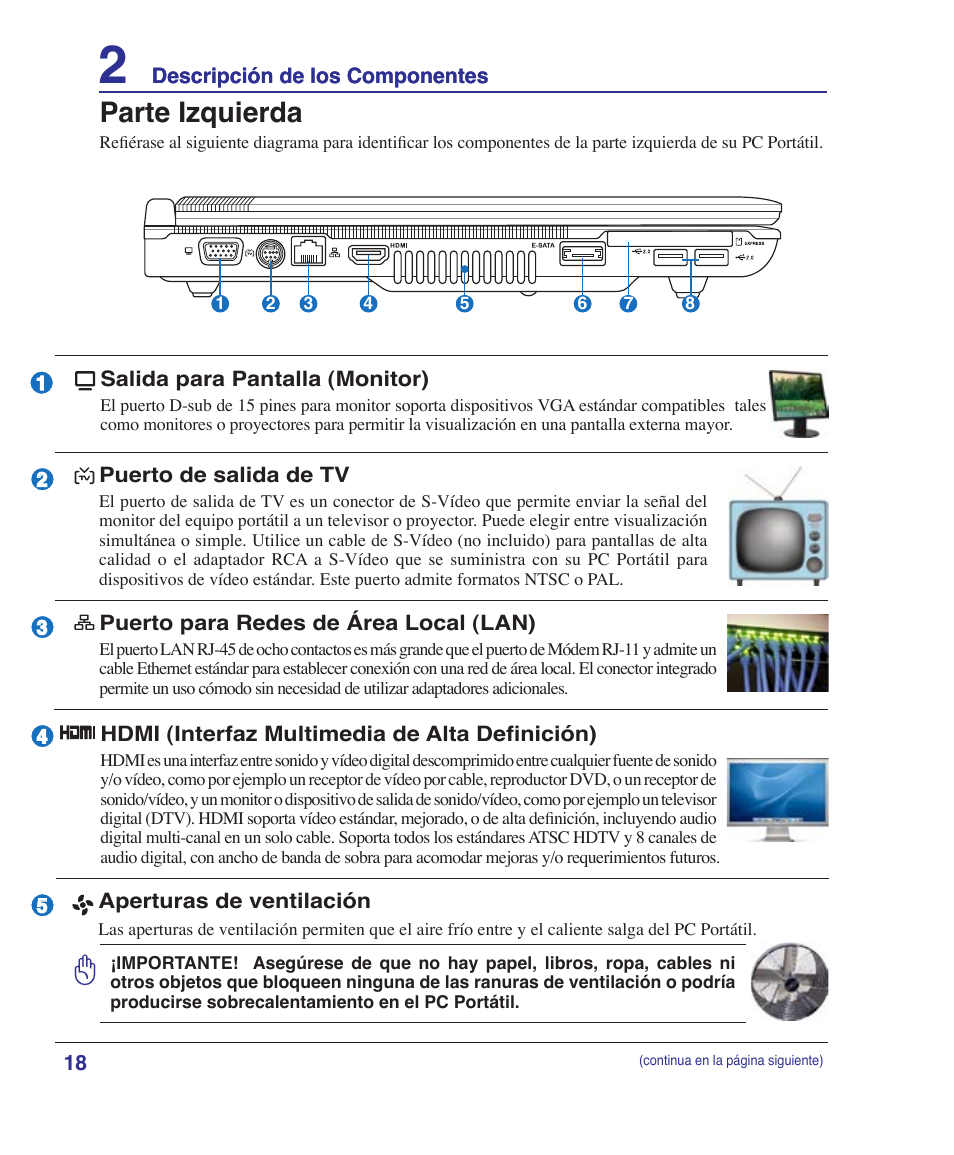 Parte izquierda | Asus Z84J User Manual | Page 18 / 72