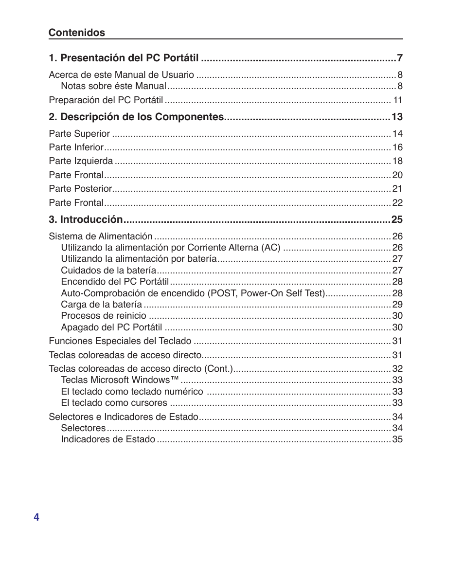 Asus Z84J User Manual | Page 4 / 72