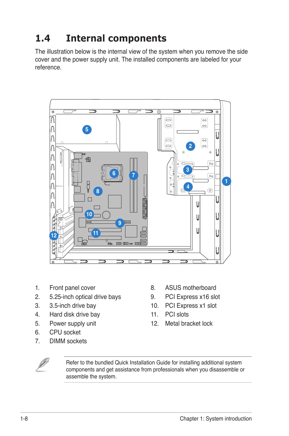 4 internal components, Internal.components -8 | Asus V7-P5G41E User Manual | Page 18 / 82