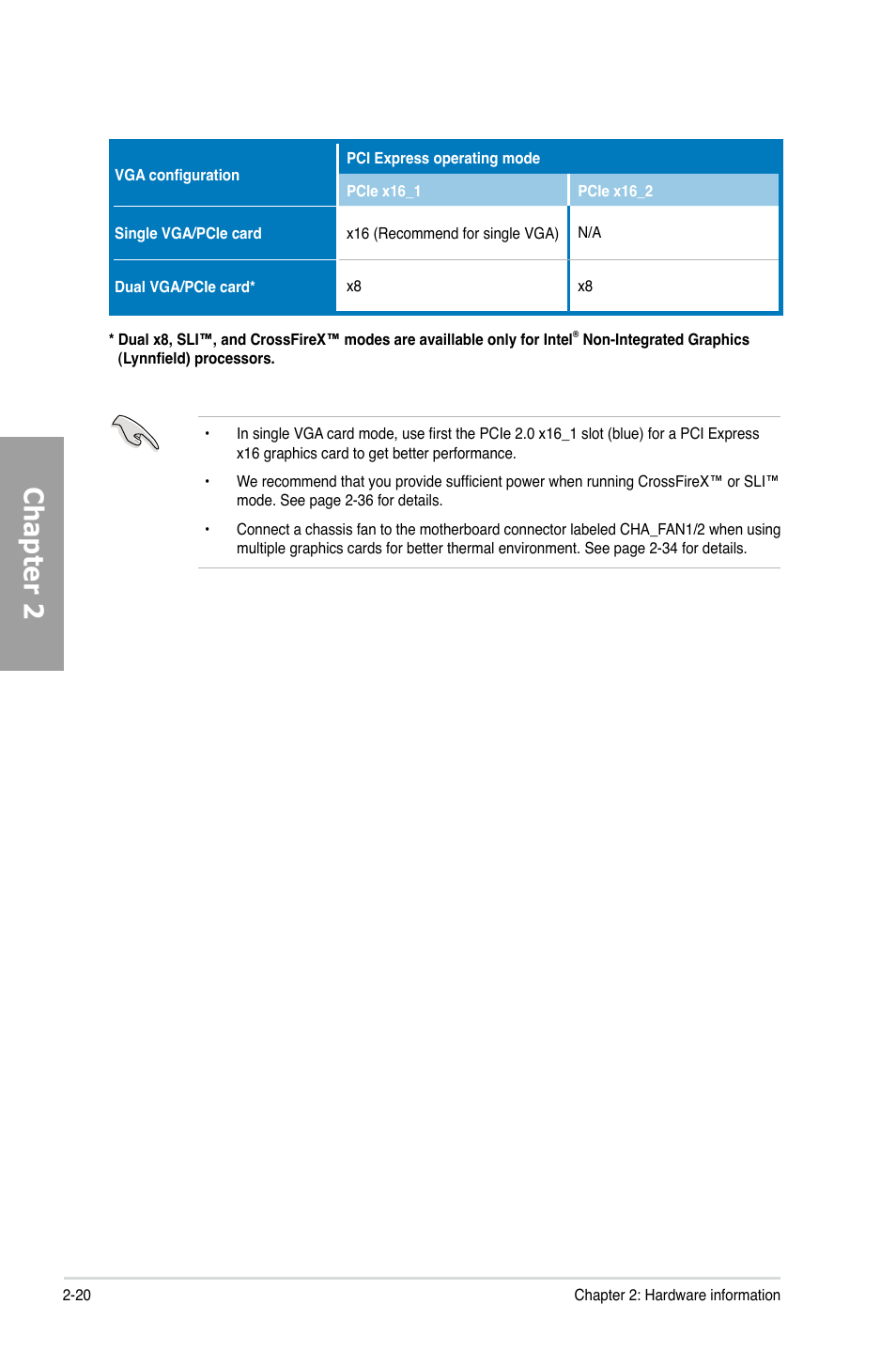 Chapter 2 | Asus P7H57D-V EVO User Manual | Page 38 / 128