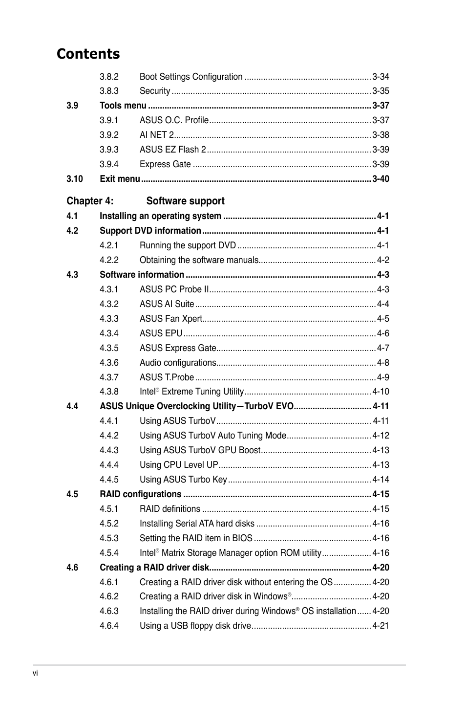 Asus P7H57D-V EVO User Manual | Page 6 / 128