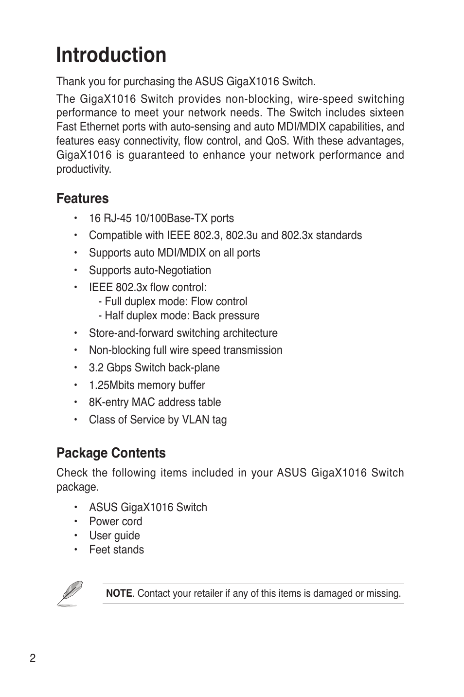 Introduction | Asus GigaX1016 User Manual | Page 3 / 67