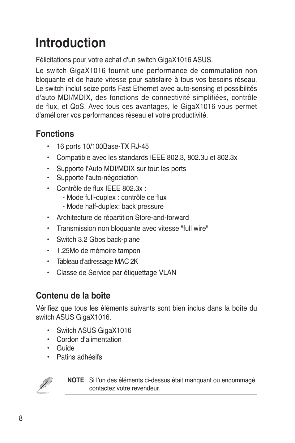 Introduction | Asus GigaX1016 User Manual | Page 9 / 67