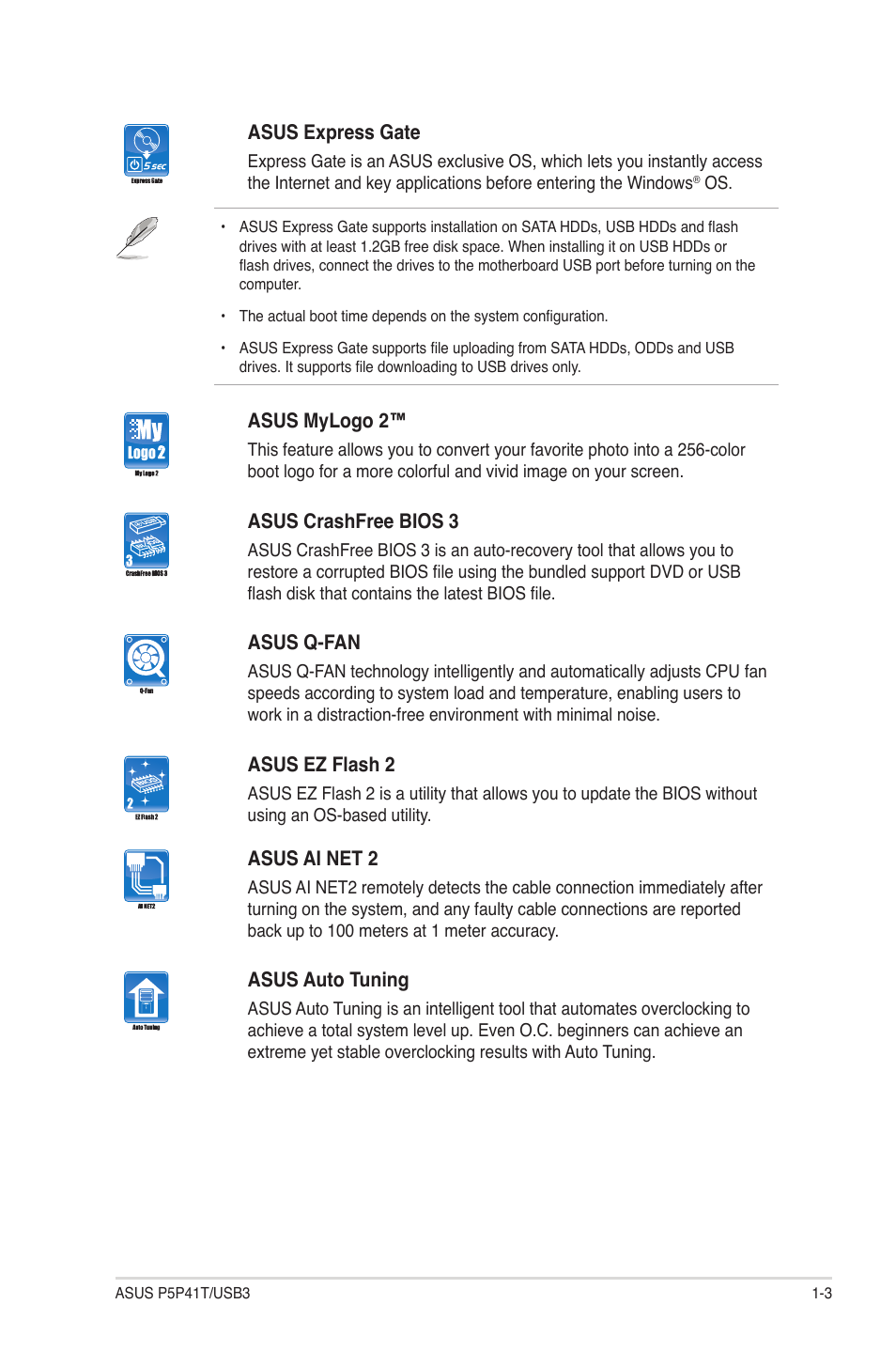 Asus P5P41T/USB3 User Manual | Page 13 / 62