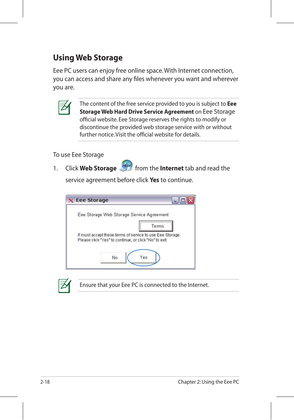 Using web storage | Asus Eee PC 701SD/Linux User Manual | Page 28 / 92