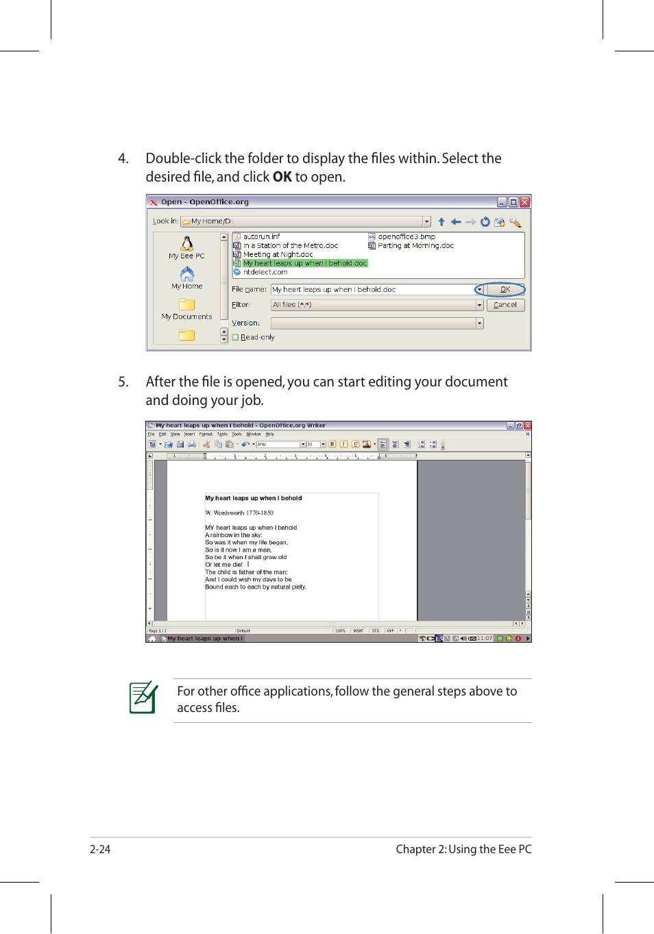 Asus Eee PC 701SD/Linux User Manual | Page 34 / 92