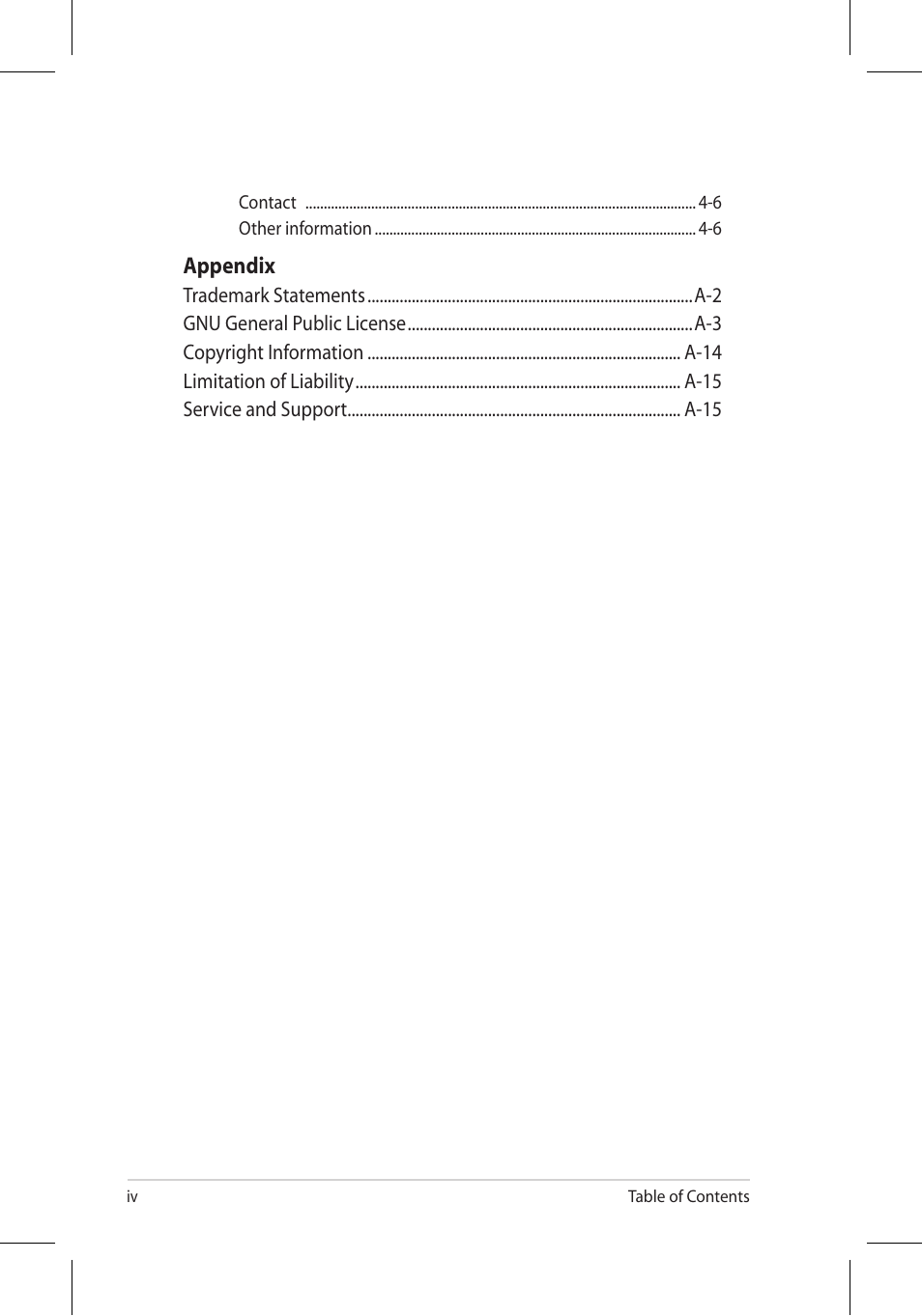 Appendix | Asus Eee PC 701SD/Linux User Manual | Page 4 / 92