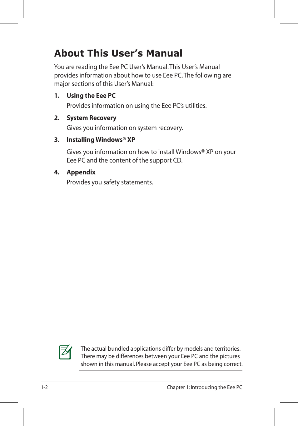 About this user’s manual | Asus Eee PC 701SD/Linux User Manual | Page 6 / 92