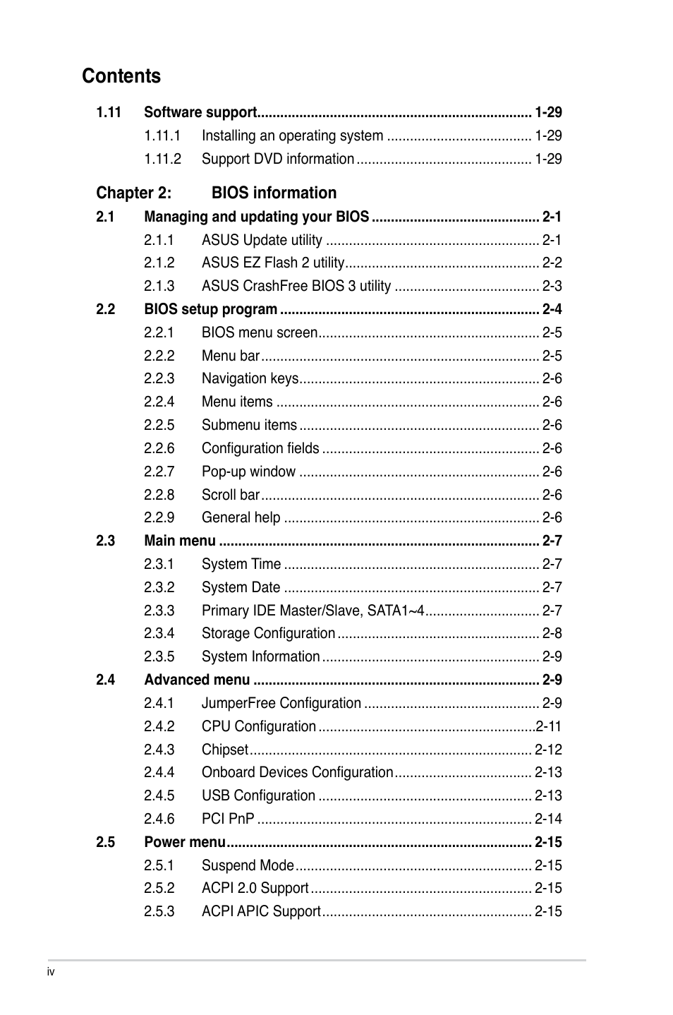 Asus P5QPL-AM User Manual | Page 4 / 60